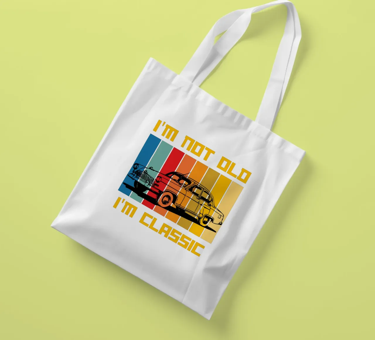 i'm not old i'm classic retro design tote bag by ririedis