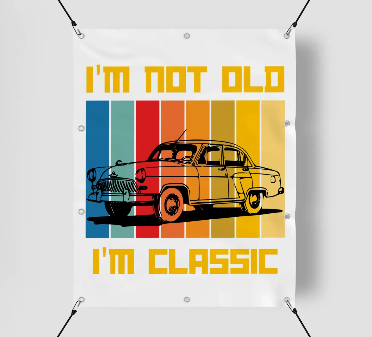 je ne suis pas vieux je suis classique design retro bâche pvc de ririedis