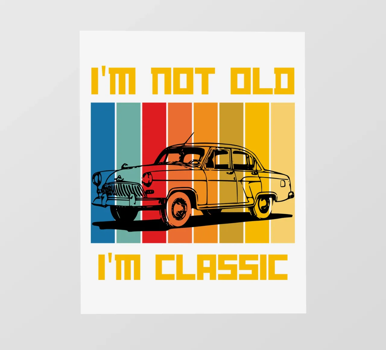 je ne suis pas vieux je suis classique design retro bâche pvc de ririedis