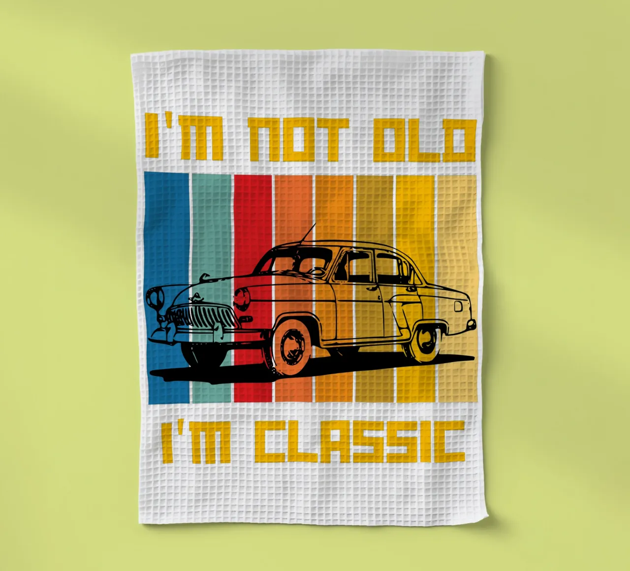 no soy viejo soy diseño retro clásico paño de cocina de ririedis