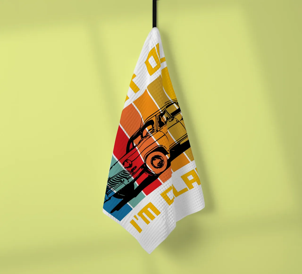 Ich bin nicht alt, ich bin klassisches Retro-Design Geschirrtuch von ririedis