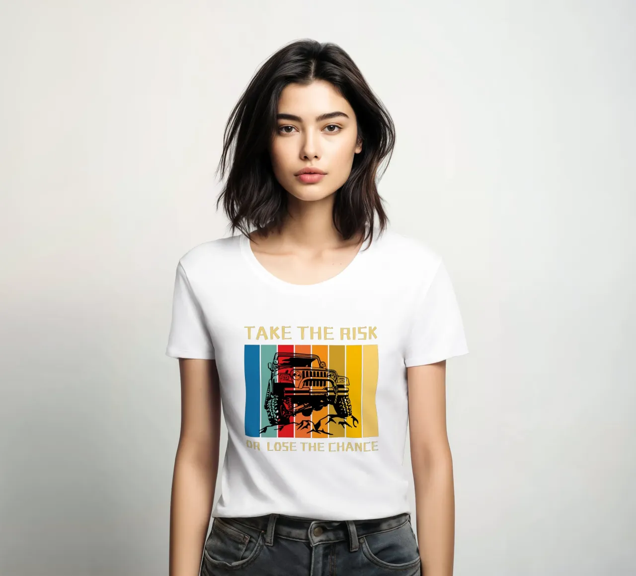 take the risk or lose the chance retro design women's fitted t-shirt by ririedis