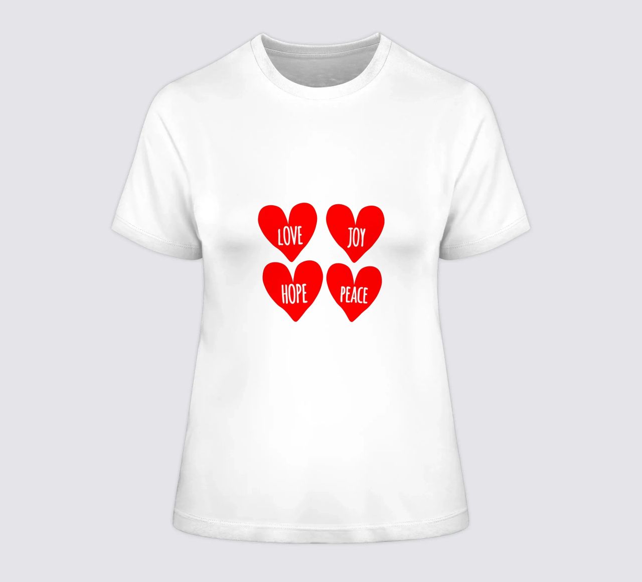 Love joy hope peace dames t-shirt getailleerd van happieeagle