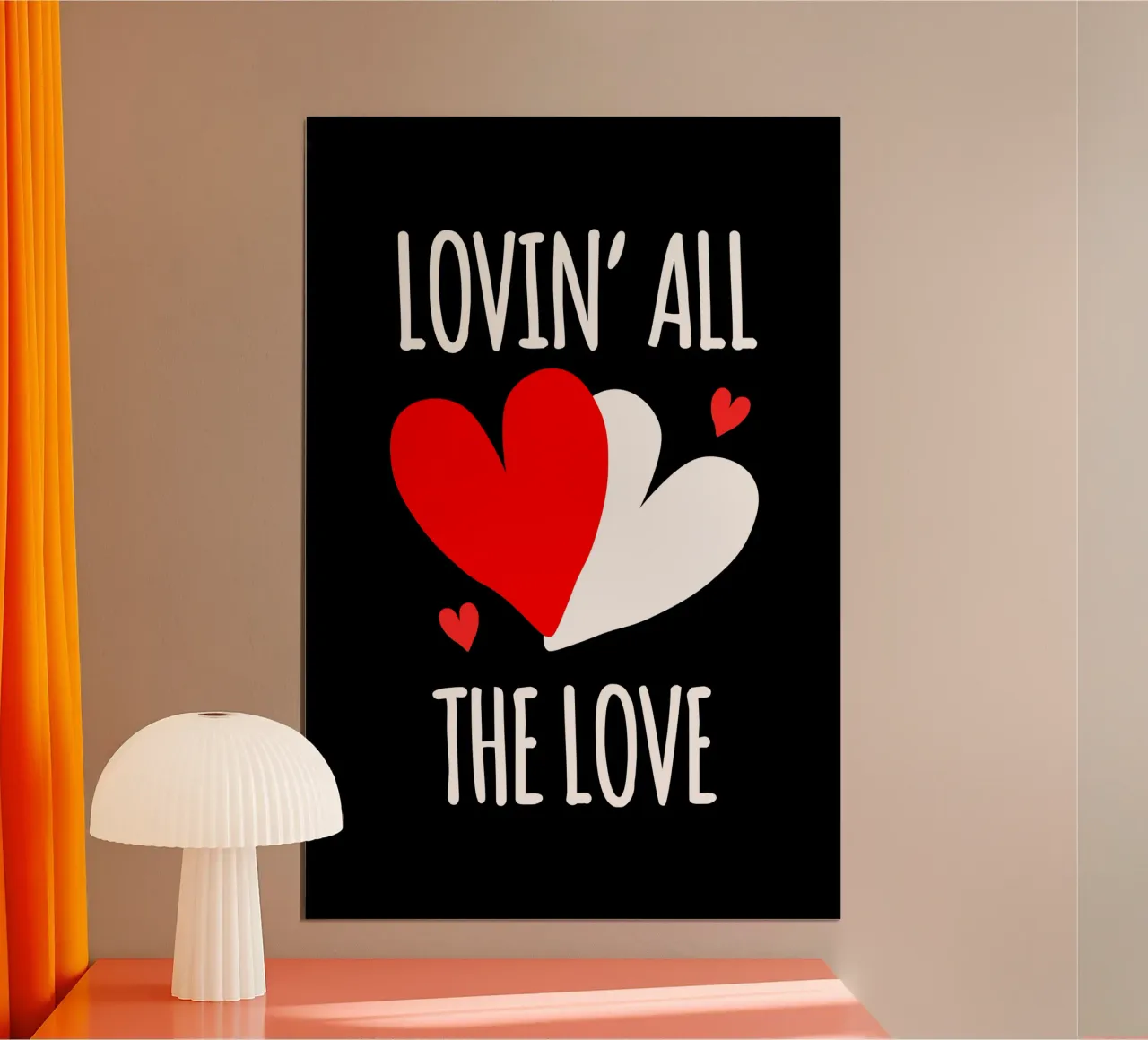 Loving all the love poster con telaio in alluminio da happieeagle