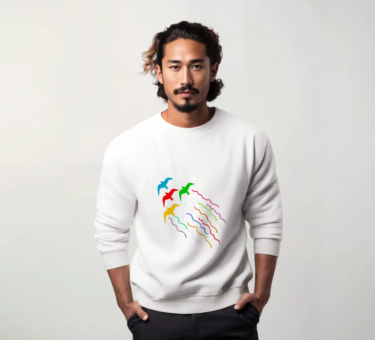 Magical flying birds sweatshirt by happieeagle