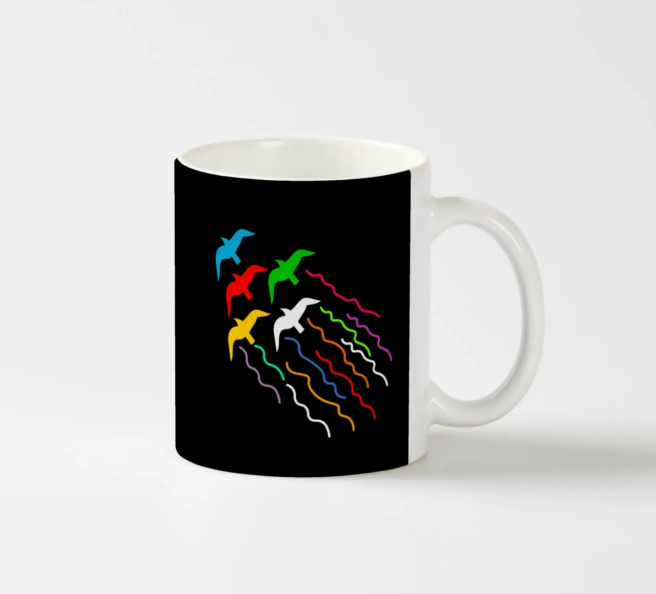Magical flying birds tazza in ceramica da happieeagle