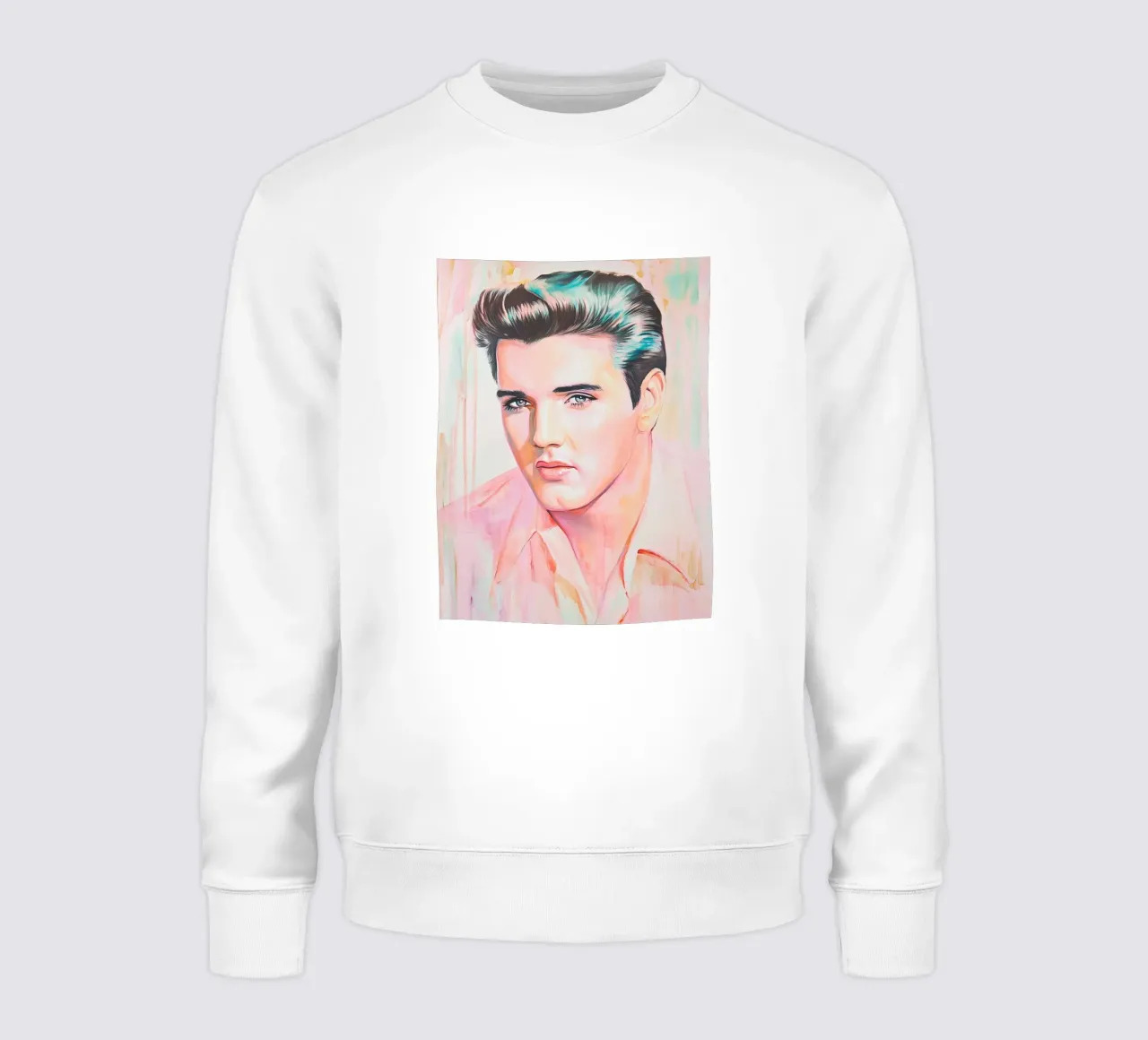 Ritratto Elvis Presley dipinto a pastello felpa da Carinaprint
