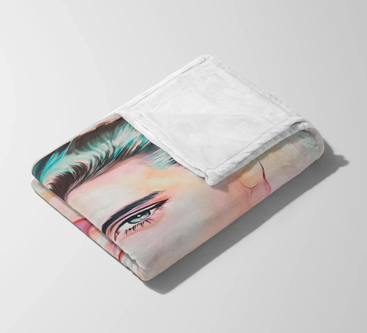 Ritratto Elvis Presley dipinto a pastello coperta in pile da Carinaprint