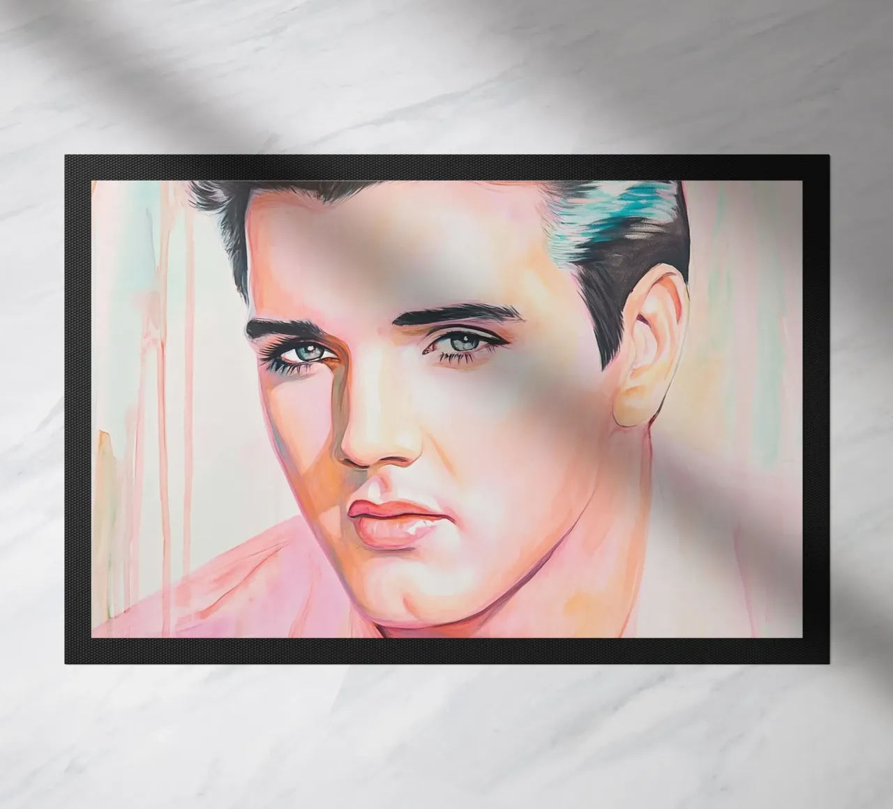 Ritratto Elvis Presley dipinto a pastello zerbino da Carinaprint