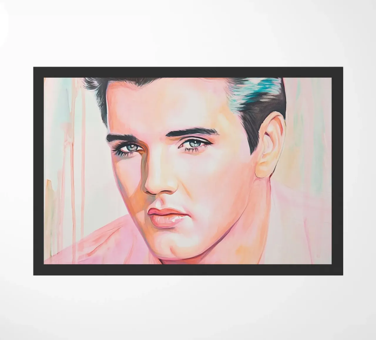 Ritratto Elvis Presley dipinto a pastello zerbino da Carinaprint