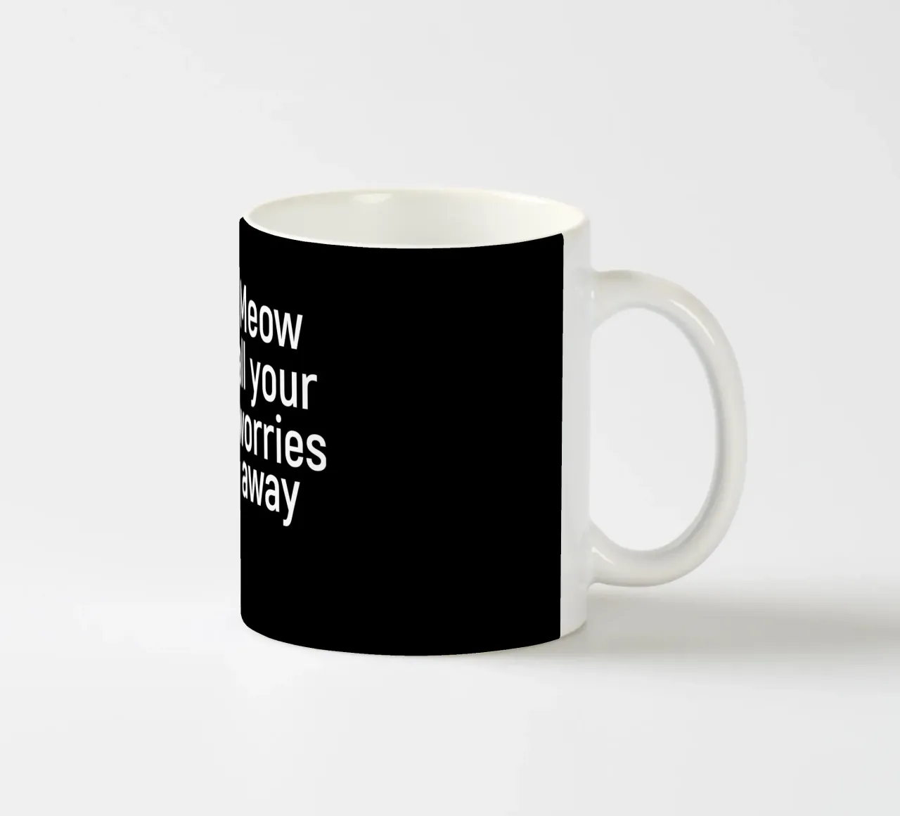 Meow all your worries away tazza in ceramica da happieeagle