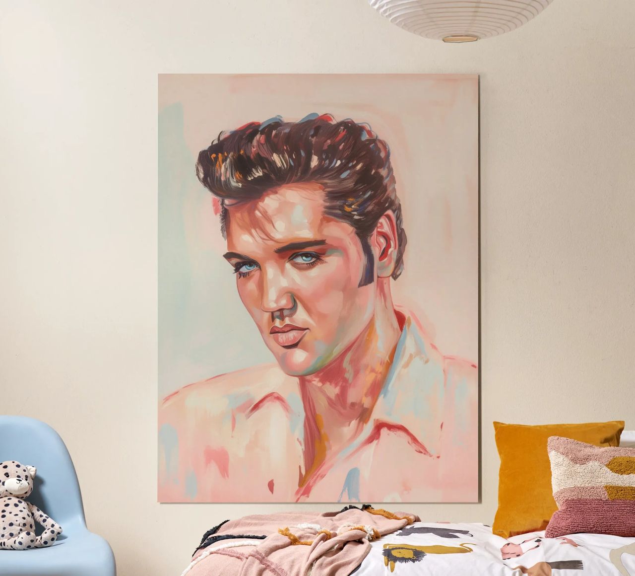 Elvis Presley the King Pastellmalerei poster by Carinaprint
