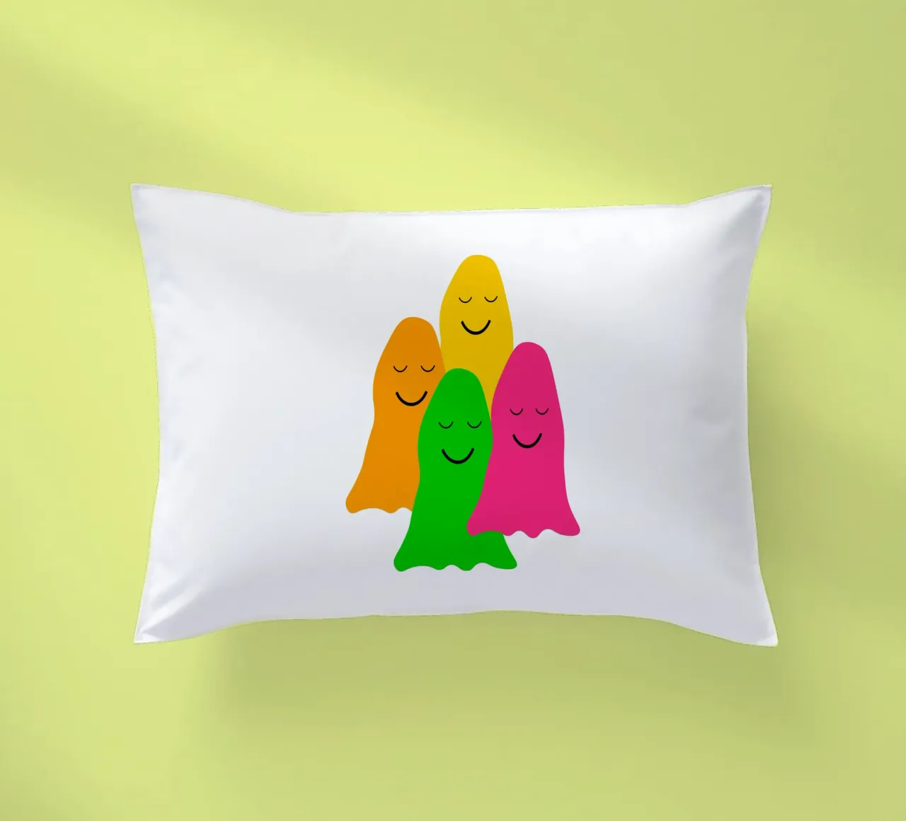 Peaceful colorful ghosts cuscino da happieeagle