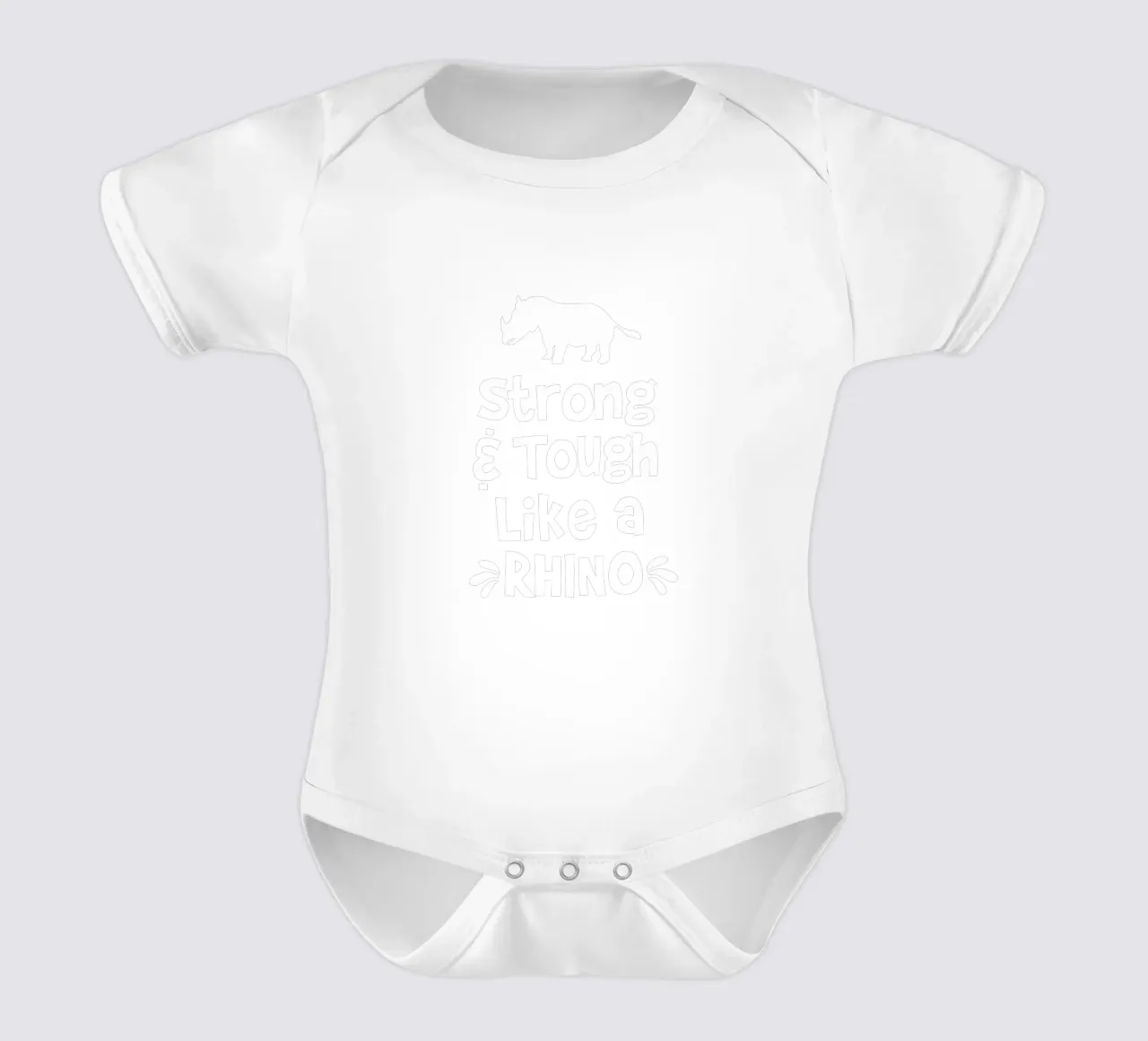 Strong and tough like a rhino body neonato maniche corte da happieeagle