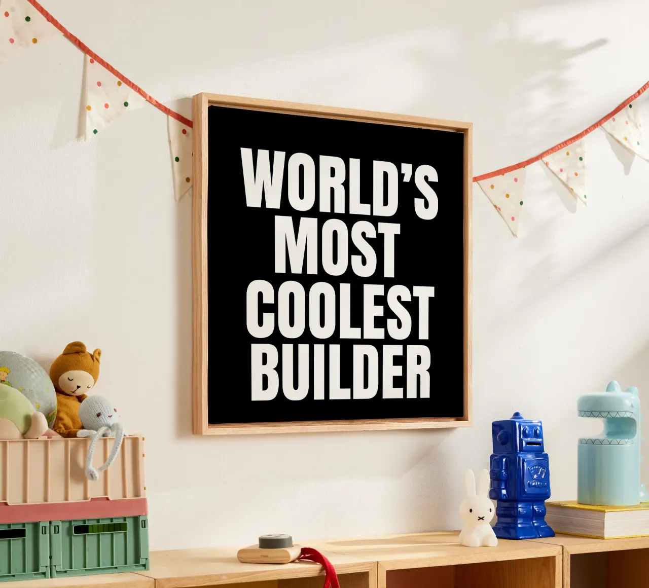 World's most coolest builder tela con Cornice a cassetta da happieeagle
