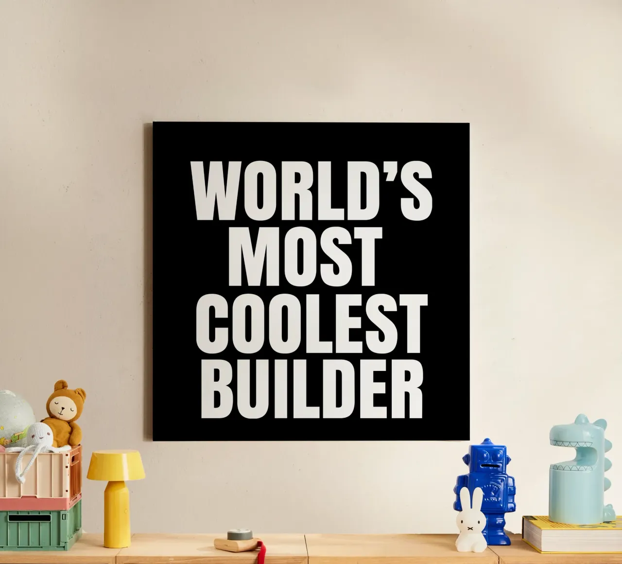 World's most coolest builder tela con Cornice a cassetta da happieeagle