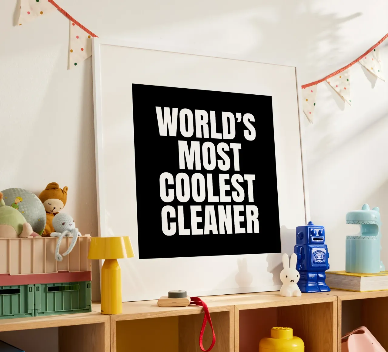 World's most coolest cleaner poster con telaio in legno da happieeagle