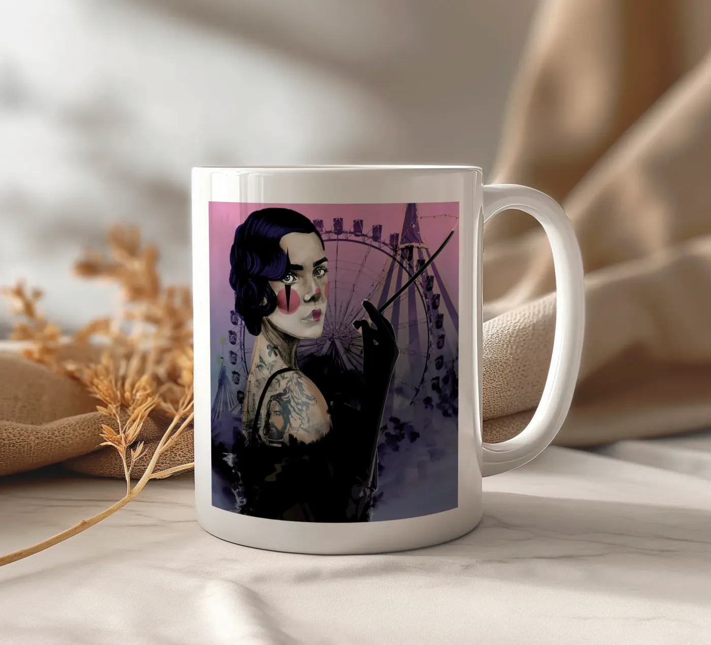 Cirque 2 ceramic mug by Agnes KR Patience