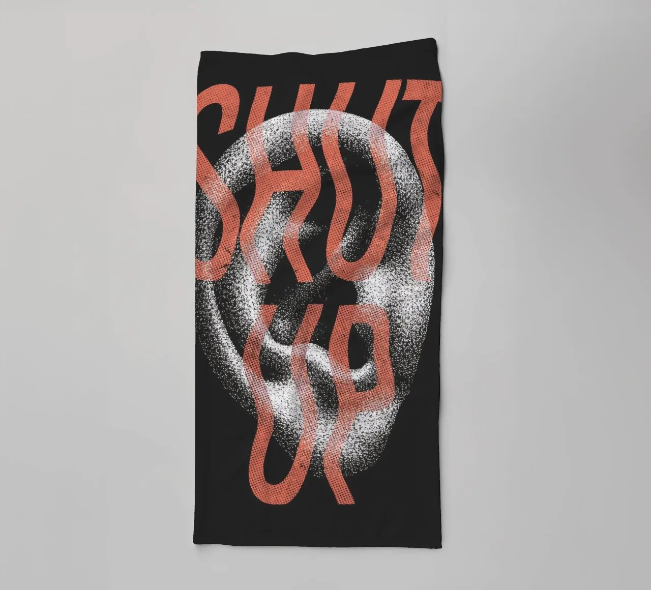 Modern “Shut Up” Typography Art Print towel by Studio Mooodz