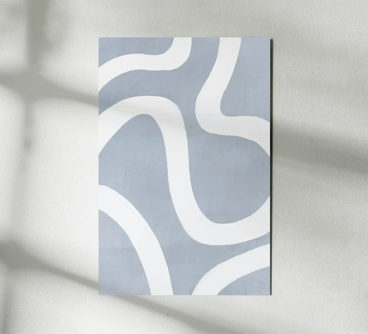 Blaue Wellenlinien Kunst Alu-Dibond von Melloi Art Print