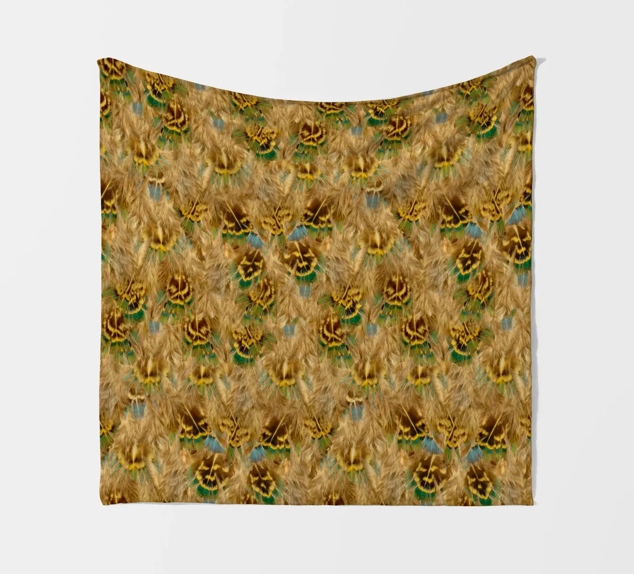 Delicate Elegance in Every Detail - Pattern of Soft Feathers fleece blanket by Curious Collections by Marielle Leenders