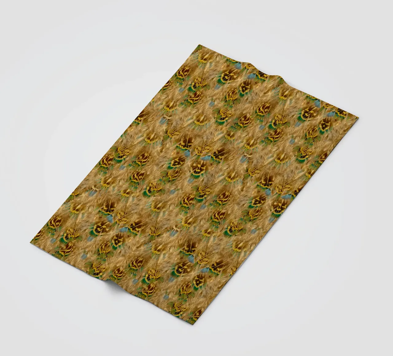 Delicate Elegance in Every Detail - Pattern of Soft Feathers fleece blanket by Curious Collections by Marielle Leenders