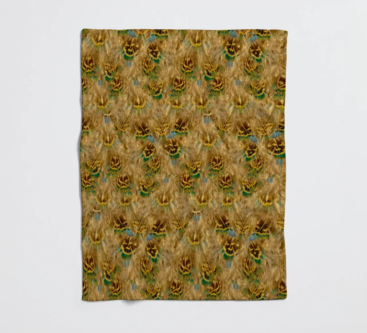 Delicate Elegance in Every Detail - Pattern of Soft Feathers fleece blanket by Curious Collections by Marielle Leenders