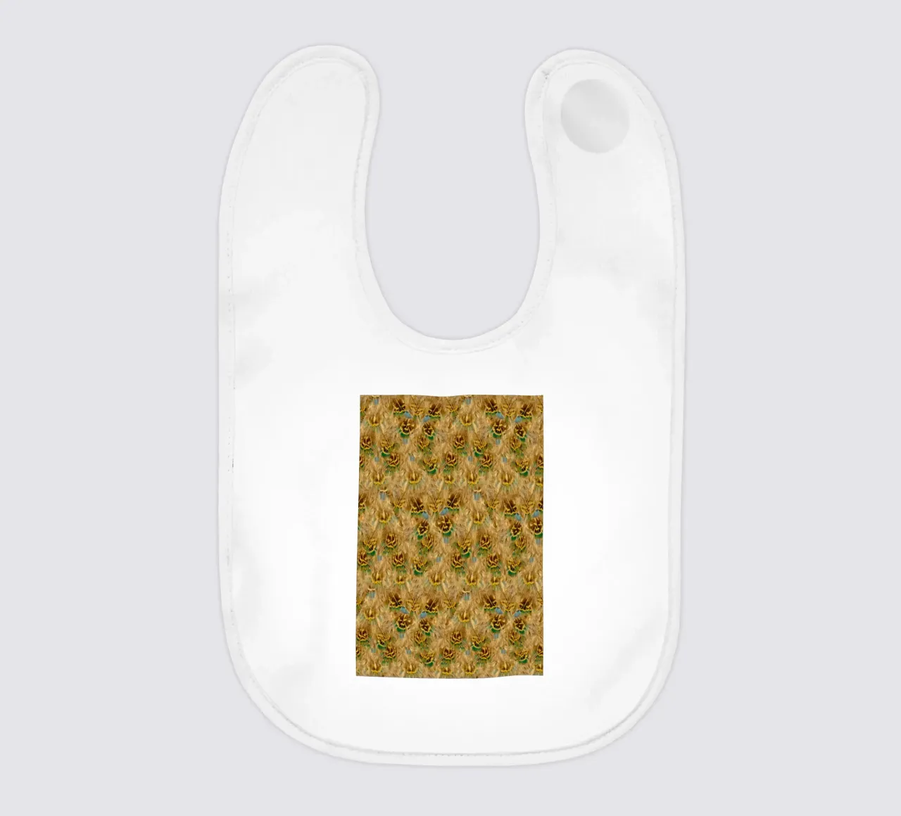 Delicate Elegance in Every Detail - Pattern of Soft Feathers baby bib by Curious Collections by Marielle Leenders