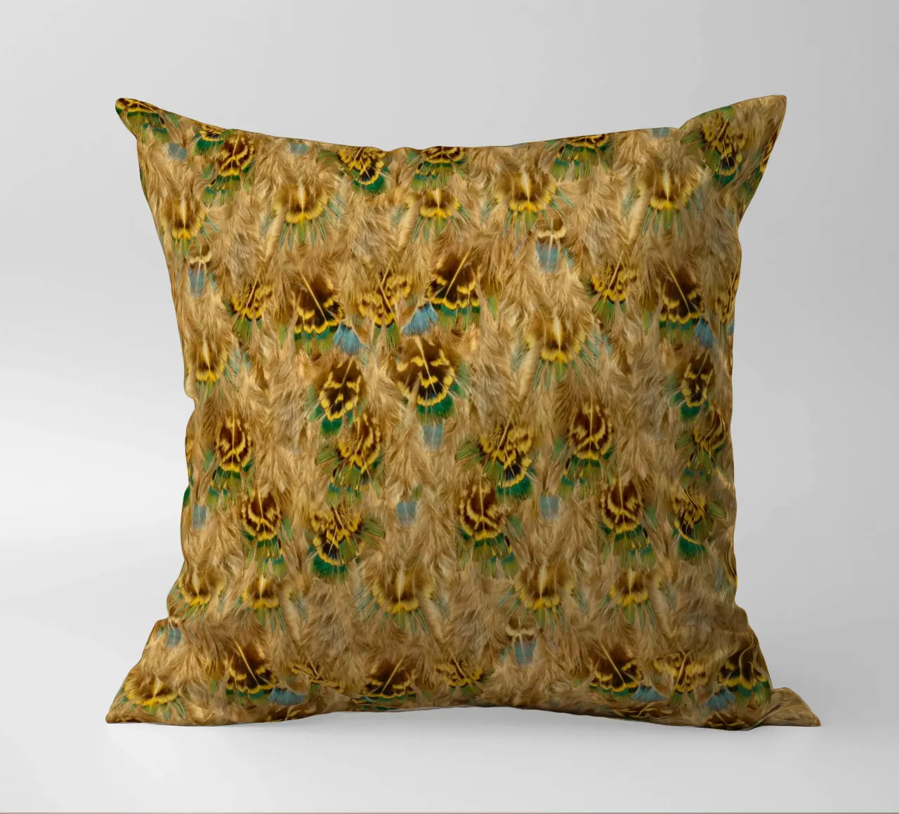 Delicate Elegance in Every Detail - Pattern of Soft Feathers decorative cushion by Curious Collections by Marielle Leenders