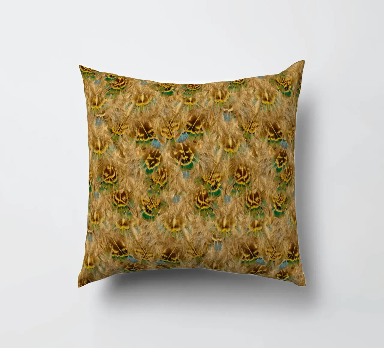 Delicate Elegance in Every Detail - Pattern of Soft Feathers decorative cushion by Curious Collections by Marielle Leenders