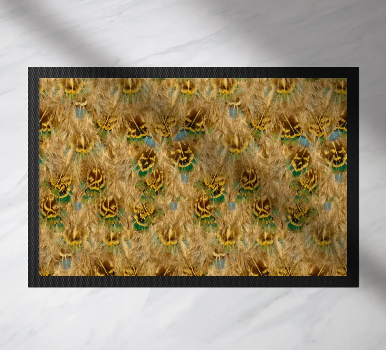 Delicate Elegance in Every Detail - Pattern of Soft Feathers doormat by Curious Collections by Marielle Leenders