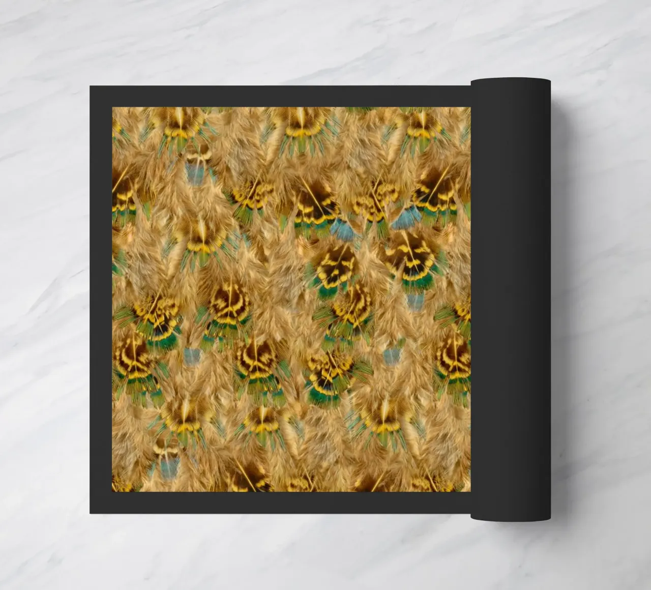 Delicate Elegance in Every Detail - Pattern of Soft Feathers doormat by Curious Collections by Marielle Leenders