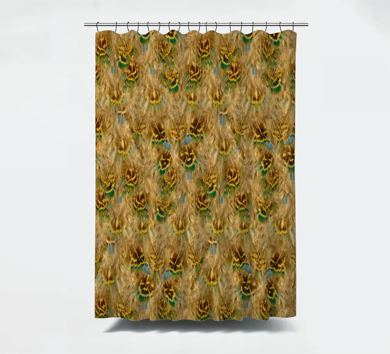 Eleganza delicata in ogni dettaglio - Motivo di morbide piume tenda da doccia da Curious Collections by Marielle Leenders