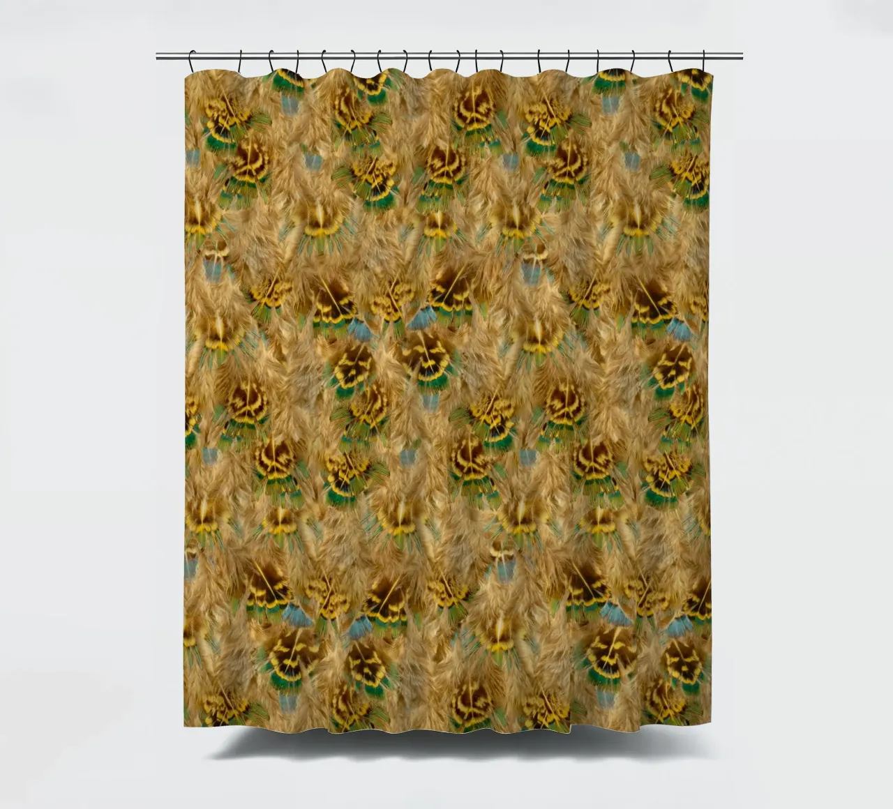 Eleganza delicata in ogni dettaglio - Motivo di morbide piume tenda da doccia da Curious Collections by Marielle Leenders