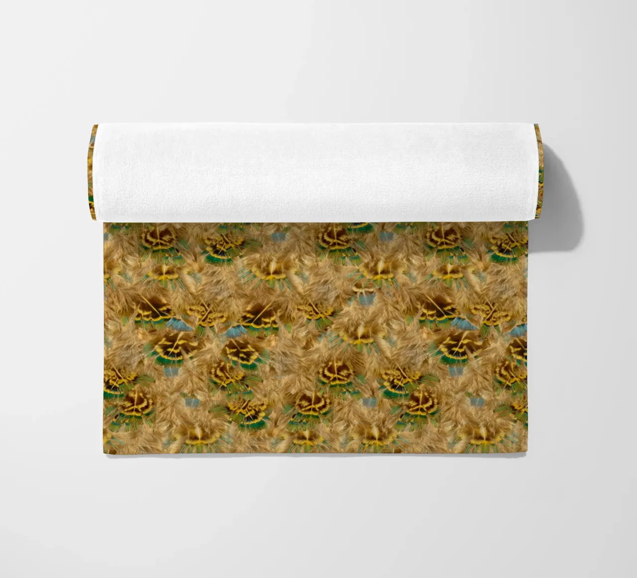 Delicate Elegance in Every Detail - Pattern of Soft Feathers beach towel by Curious Collections by Marielle Leenders
