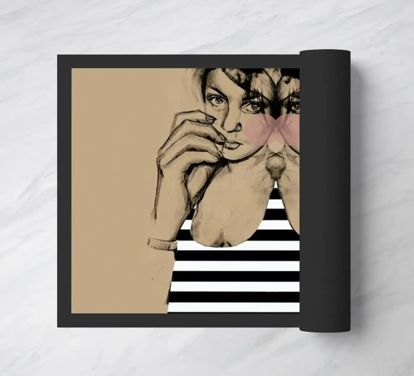 Stripes 3 deurmat van Agnes KR Patience