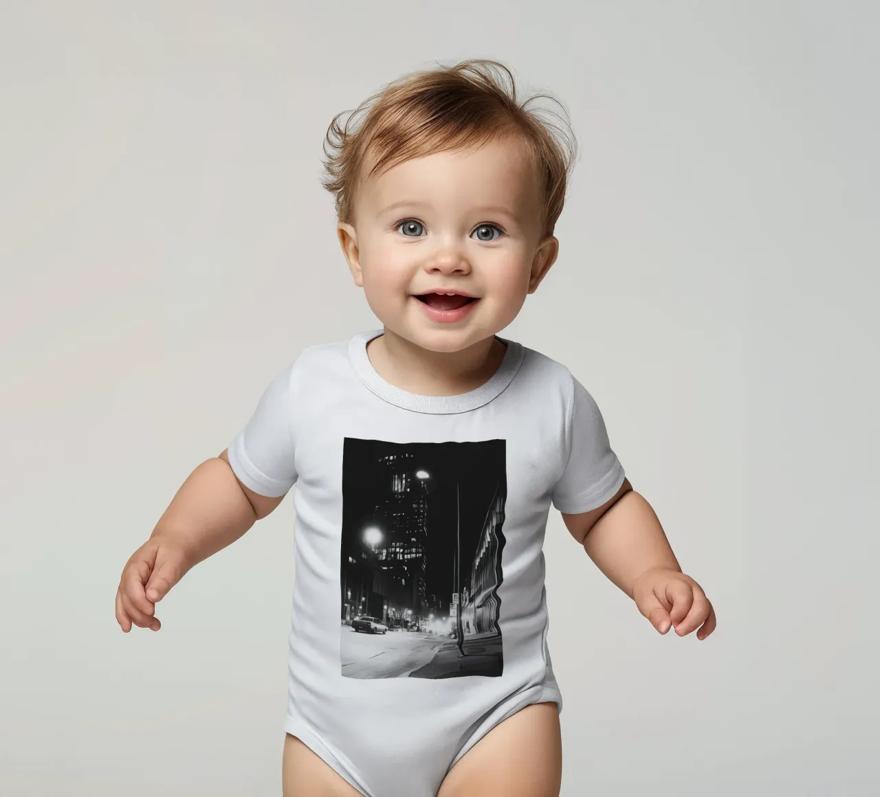 Métropole Nocturne body neonato maniche corte da Black & White