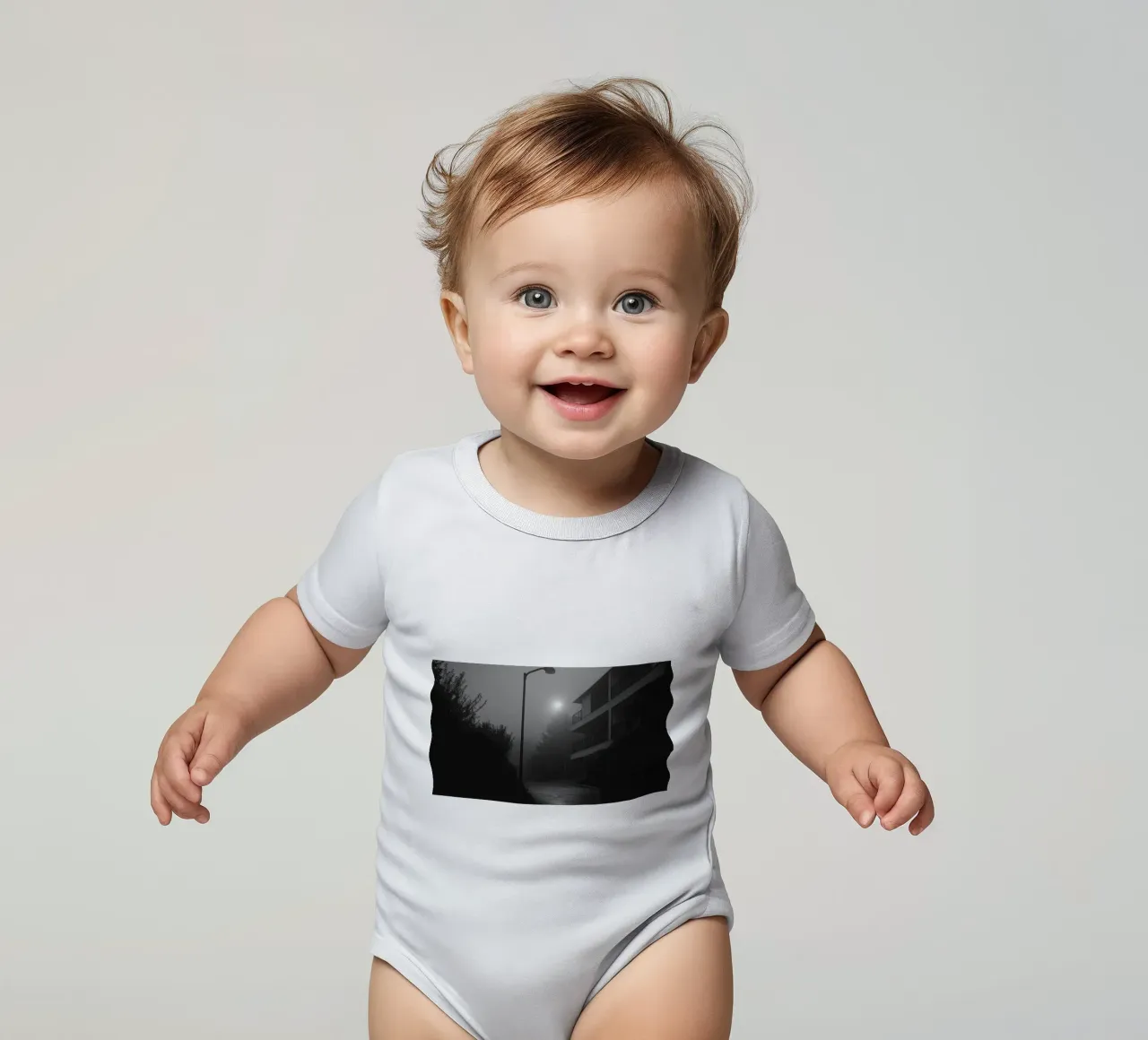 Nebbia notturna body neonato maniche corte da Black & White
