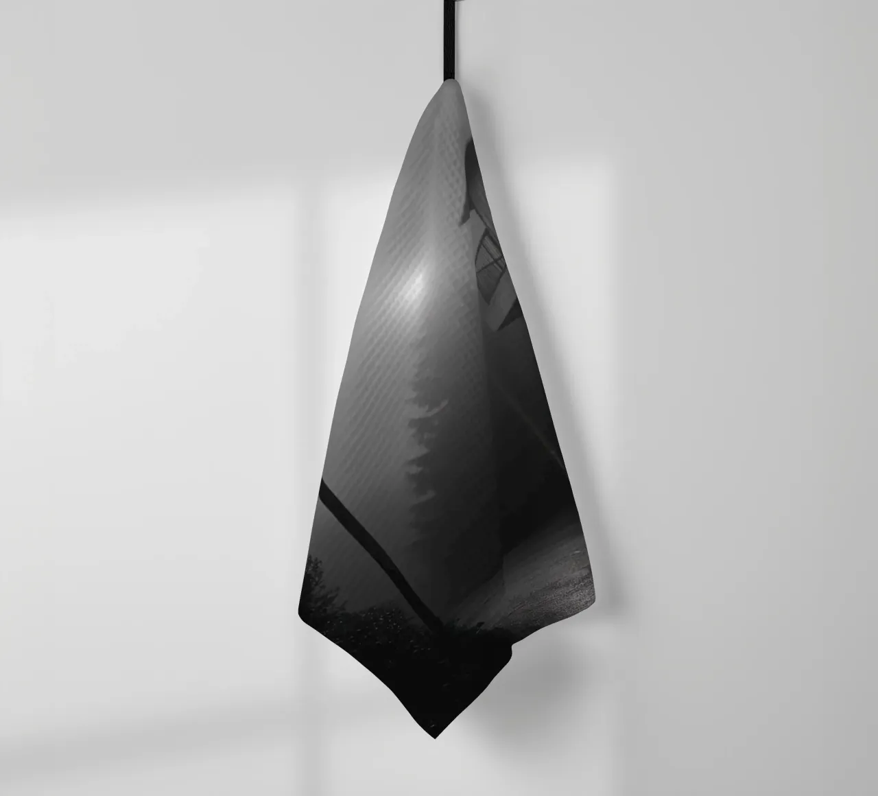 Nebbia notturna canovaccio da cucina da Black & White