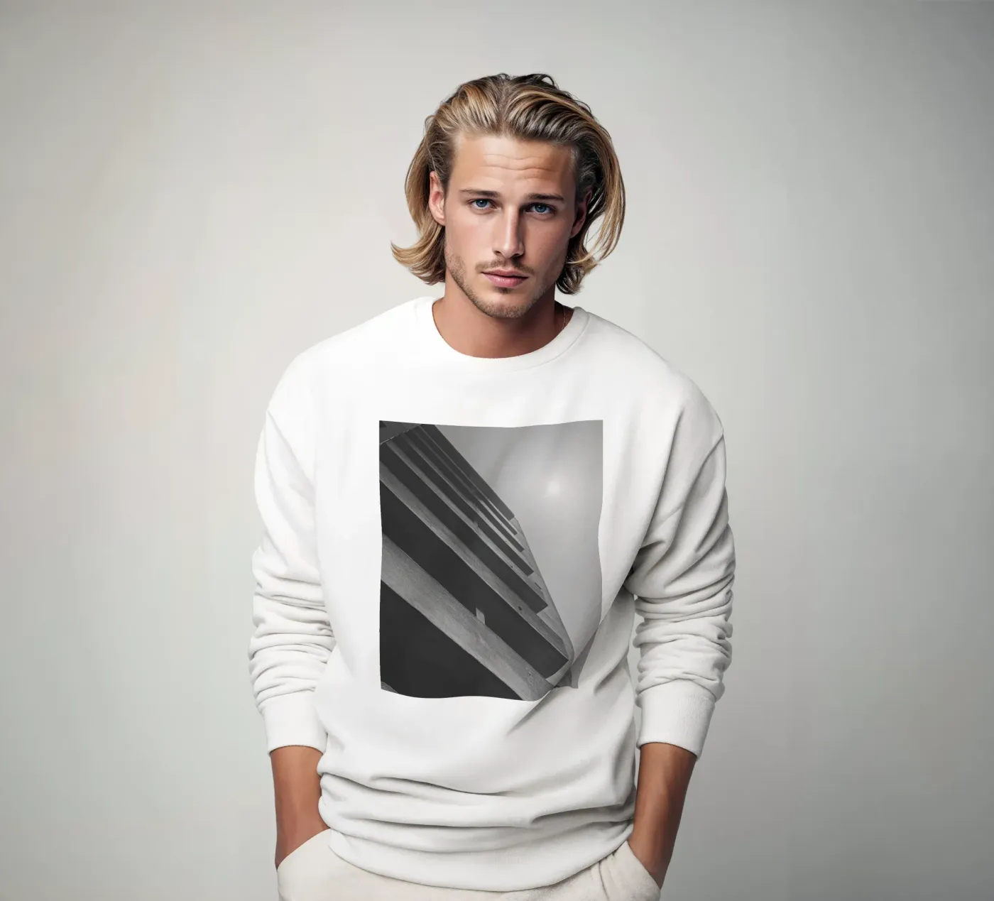 Vertical geometry felpa da Black & White