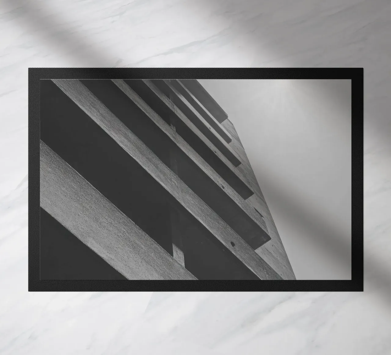 Vertical geometry doormat by Black & White