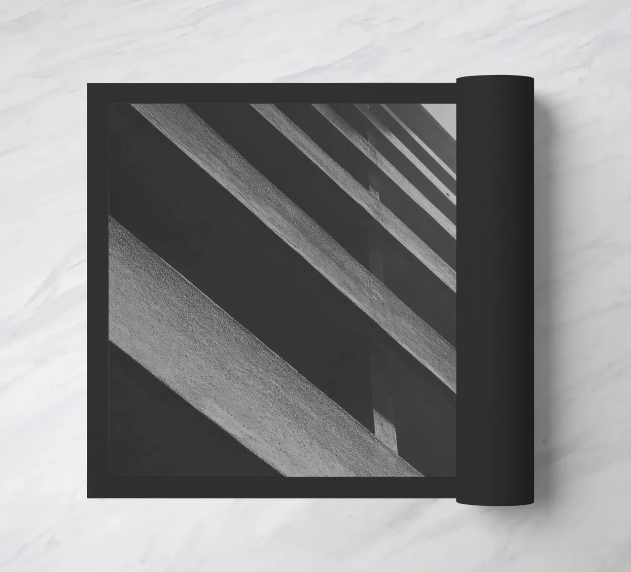 Vertical geometry doormat by Black & White