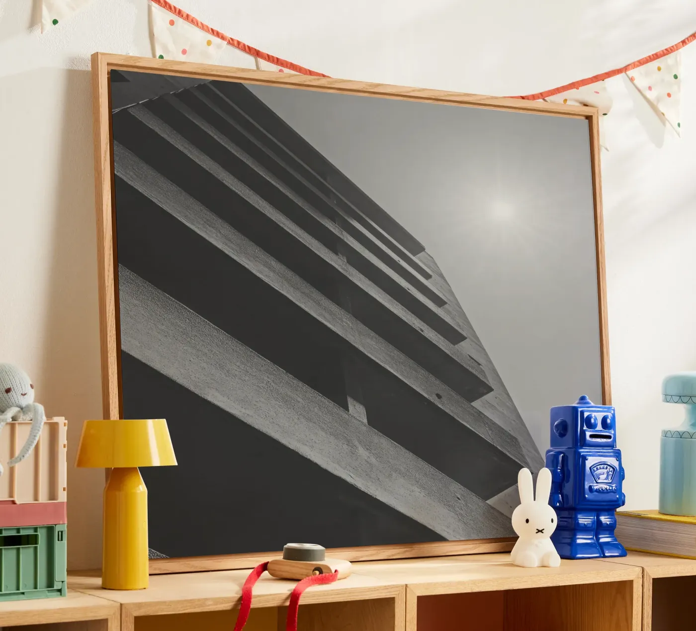 Vertical geometry plexiglas de Black & White