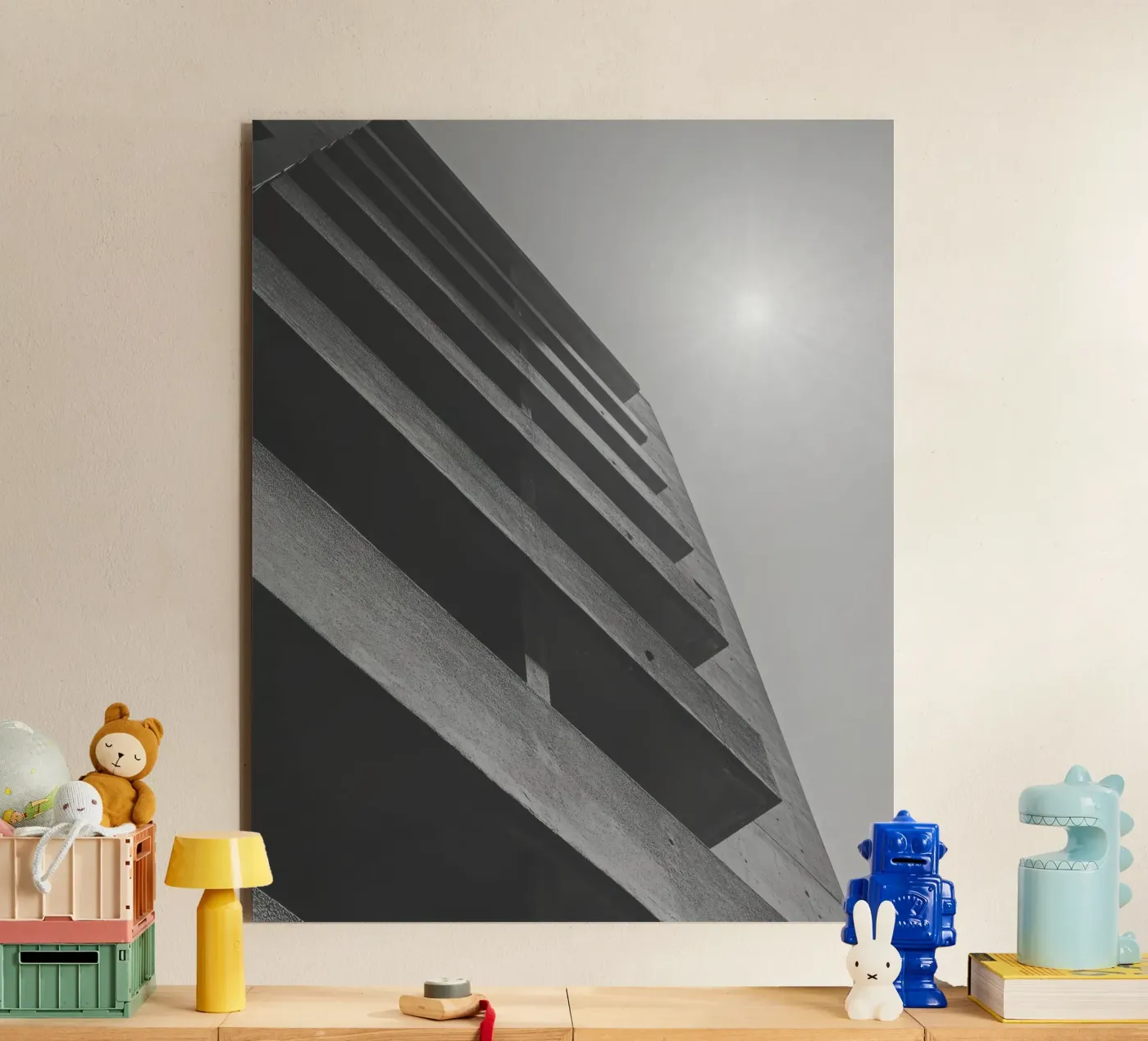 Verticale geometrie forex-plaat van Black & White