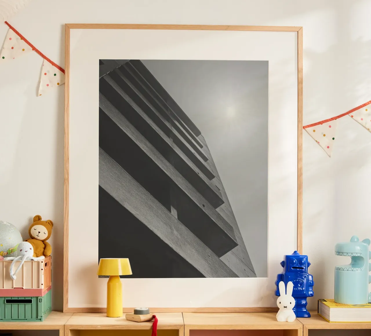 Vertical geometry poster by Black & White
