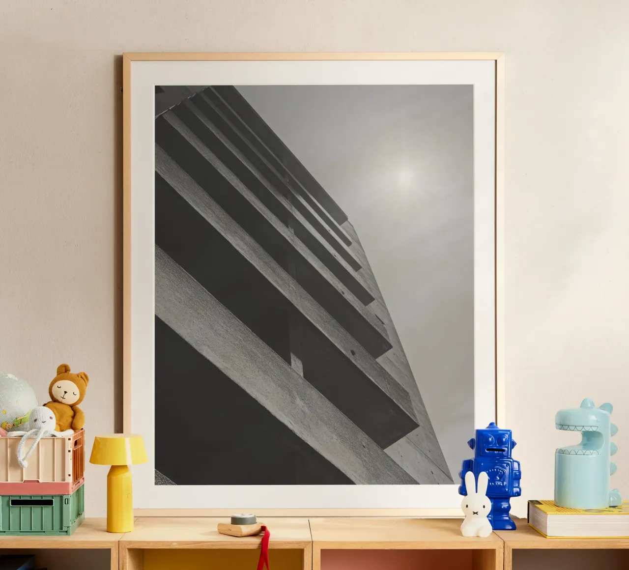 Vertical geometry poster by Black & White