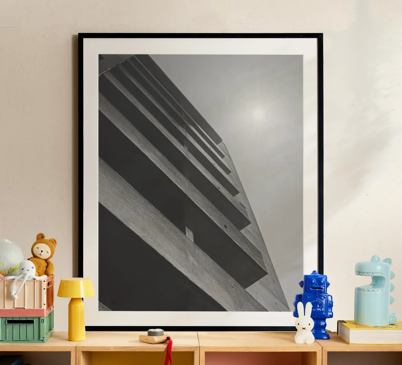 Vertical geometry poster by Black & White