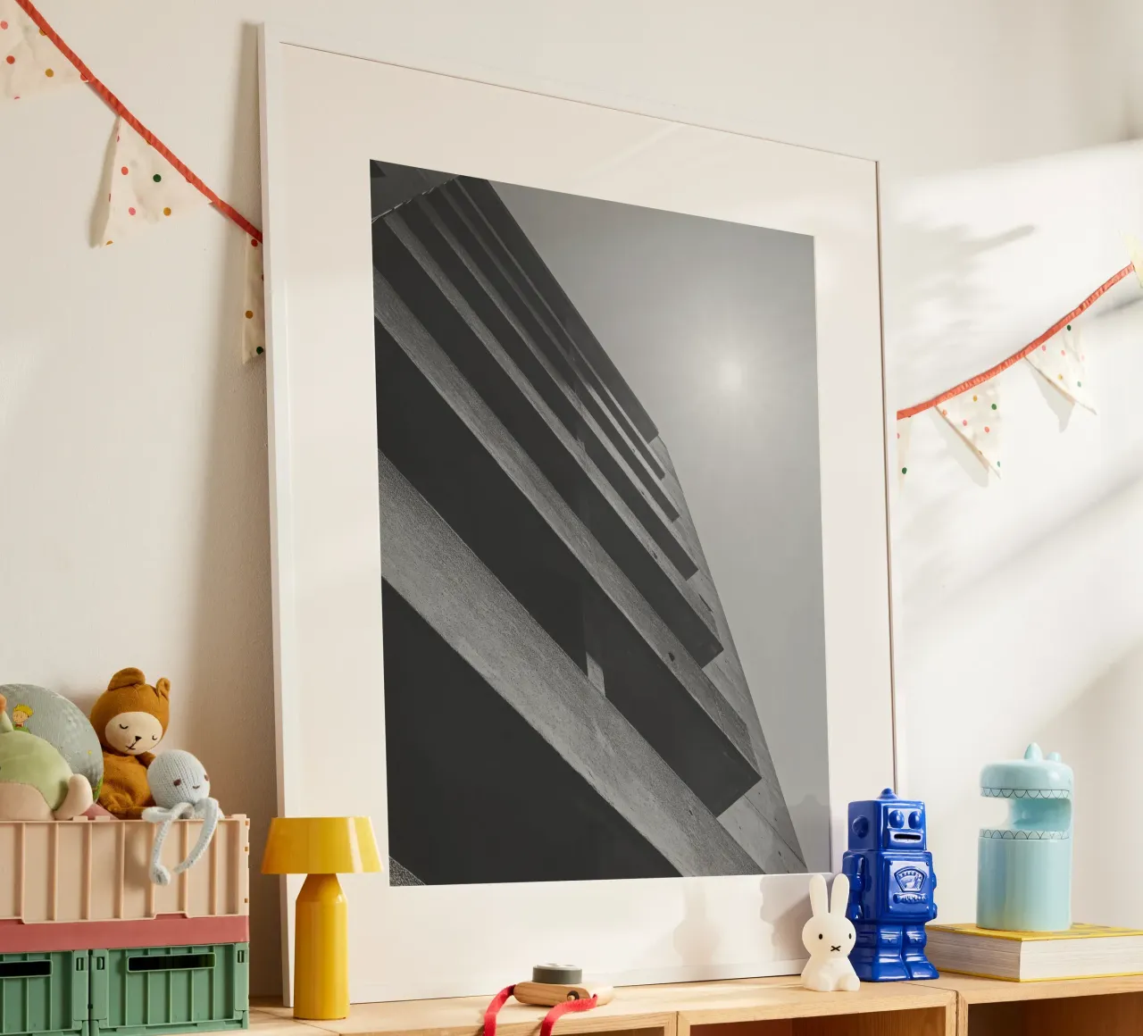 Vertical geometry poster by Black & White