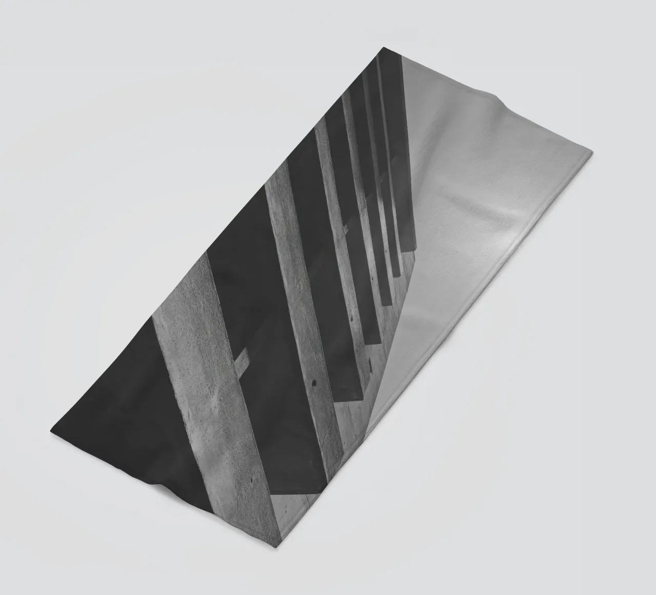 Vertical geometry beach towel by Black & White