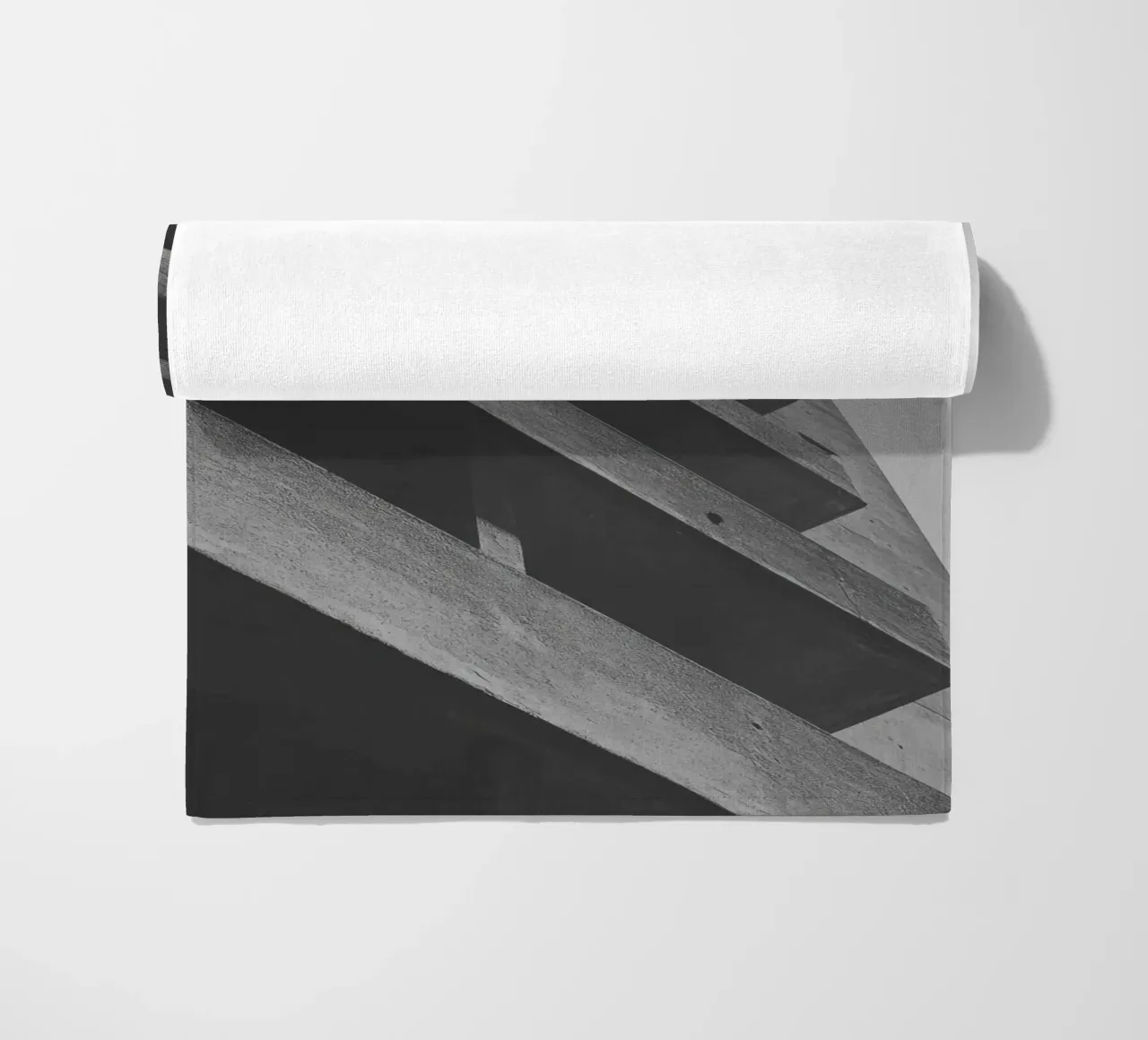 Vertical geometry beach towel by Black & White